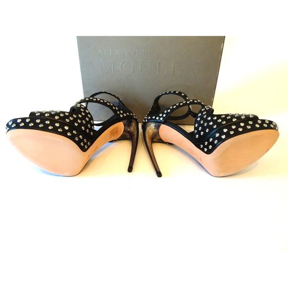 Alexander Mcqueen Studded leather cage Bowed Heel Sandals Pumps Sz 38 NIB 2,890 - Picture 9 of 14
